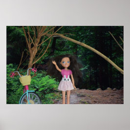 自転車で森に入る ポスター