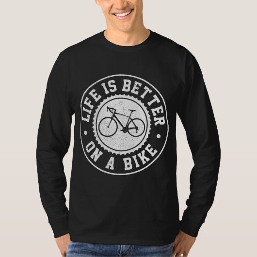 自転車で生活が良い – サイクリング自転車乗り Tシャツ (正面)