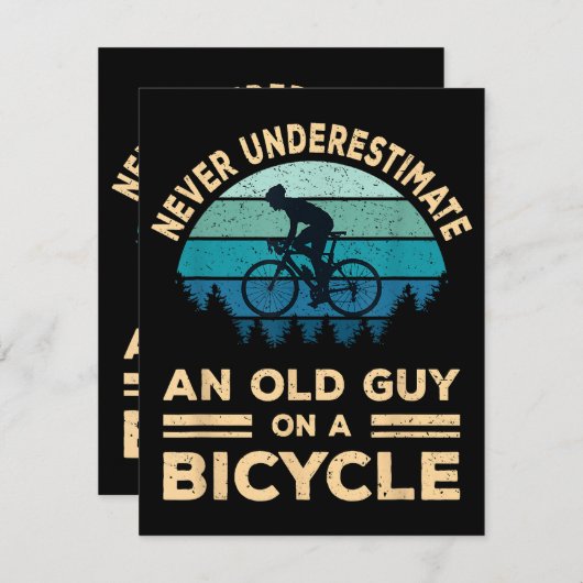 自転車で老人を甘く見てはいけないおもしろい エンクロージャーカード (正面/裏面)