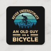 自転車で老人を甘く見てはいけないおもしろい スクエア名刺 (正面)