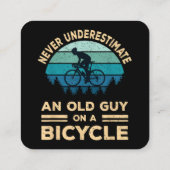 自転車で老人を甘く見てはいけないおもしろい スクエア名刺 (裏面)