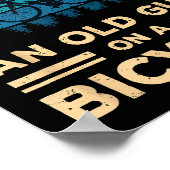 自転車で老人を甘く見てはいけないおもしろい ポスター (角)