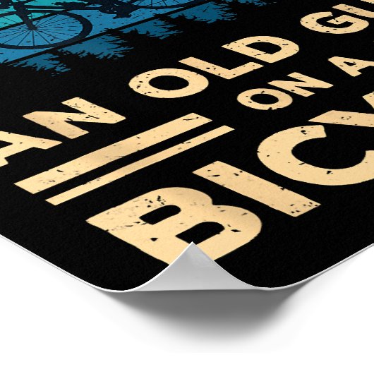 自転車で老人を甘く見てはいけないおもしろい ポスター (角)