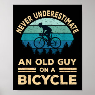自転車で老人を甘く見てはいけないおもしろい ポスター