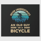 自転車で老人を甘く見てはいけないおもしろい ラッピングペーパー (フラット)