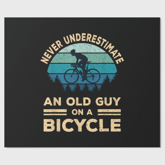 自転車で老人を甘く見てはいけないおもしろい ラッピングペーパー (フラット)