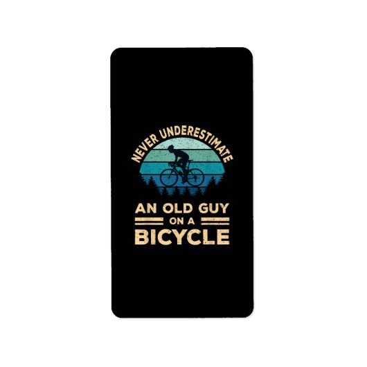 自転車で老人を甘く見てはいけないおもしろい ラベル (正面)