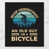 自転車で老人を甘く見てはいけないおもしろい ワインラベル (シングルラベル)