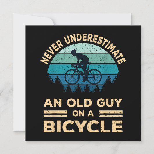 自転車で老人を甘く見てはいけないおもしろい 招待状 (裏面)