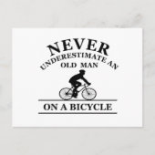 自転車で老人を軽く見る シーズンポストカード (正面)