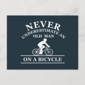 自転車で老人を軽く見る シーズンポストカード (正面)