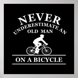 自転車で老人を軽く見る ポスター