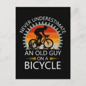 自転車で老人を過小評価してはいけない シーズンポストカード (正面)