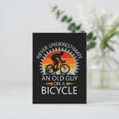 自転車で老人を過小評価してはいけない ポストカード (スタンド正面)