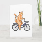 自転車で行く猫 カード (正面)