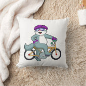 自転車で行く猫 クッション (ブランケット)