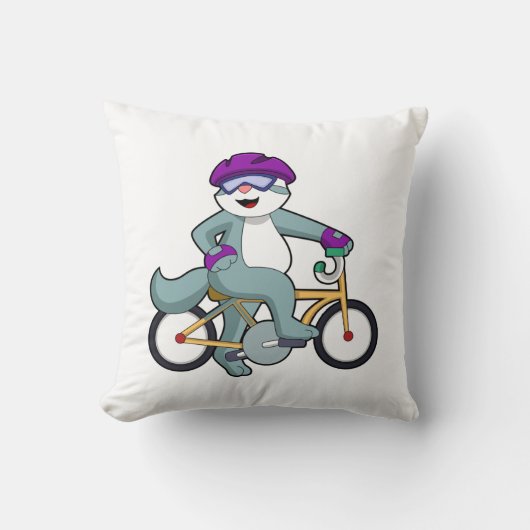自転車で行く猫 クッション (正面)