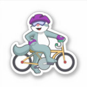自転車で行く猫 シール (正面)