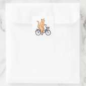 自転車で行く猫 スクエアシール (バッグ)