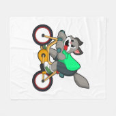 自転車で行く猫 フリースブランケット (正面(横))