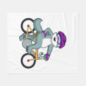 自転車で行く猫 フリースブランケット (正面(横))