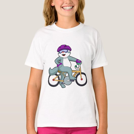 自転車で行く猫 Tシャツ (正面)