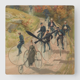 自転車で行く～角型時計 スクエア壁時計