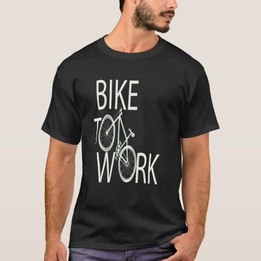 自転車で通勤する自転車乗 Tシャツ (正面)