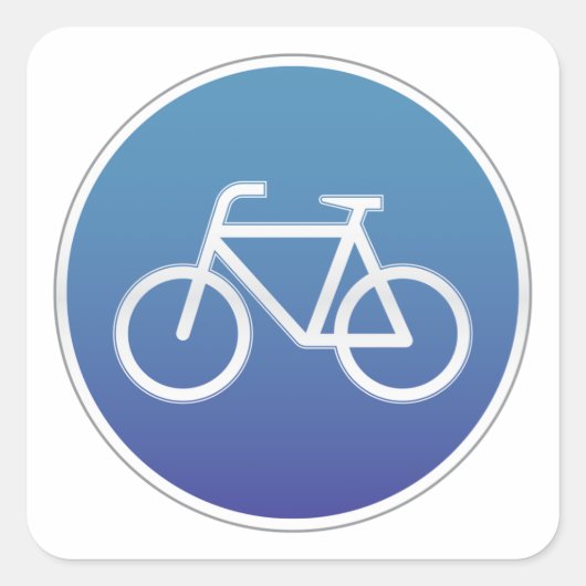 自転車で道路標識を許可 スクエアシール (正面)