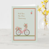 自転車で1年目新宅周年記念カード カード (黄色い花)