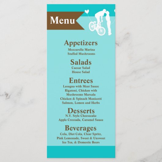 自転車で25枚10代ののメニューカードラブカップル メニュー (正面)