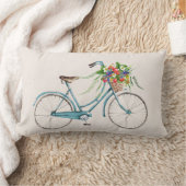 自転車とイチゴの装飾用クッション ランバークッション (ブランケット)