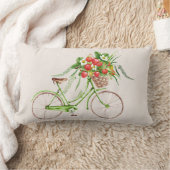 自転車とイチゴ装飾用クッション ランバークッション (ブランケット)