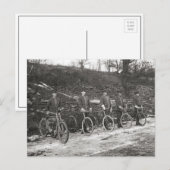 自転車とオートバイの警察官、1915年。ヴィンテージ写真 ポストカード (正面/裏面)