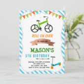 自転車とスクーターのパーティー招待状 招待状 (スタンド正面)