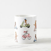 自転車とスクーターの犬 コーヒーマグカップ (中央)