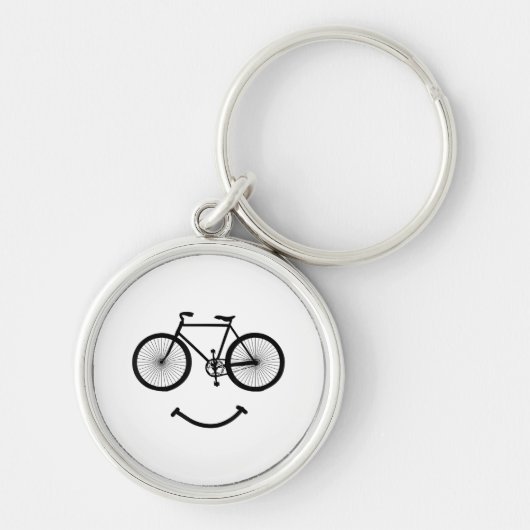 自転車とスマイルTシャツ自転車Tシャツ自転車TシャツBlac キーホルダー (正面)