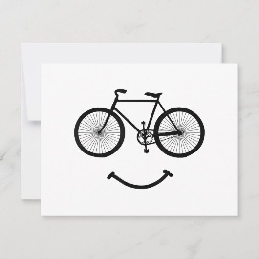 自転車とスマイルTシャツ自転車Tシャツ自転車TシャツBlac シーズンカード (正面)
