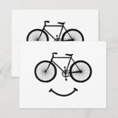 自転車とスマイルTシャツ自転車Tシャツ自転車TシャツBlac シーズンカード (正面/裏面)