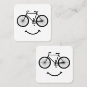 自転車とスマイルTシャツ自転車Tシャツ自転車TシャツBlac スクエア名刺 (正面/裏面)