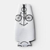 自転車とスマイルTシャツ自転車Tシャツ自転車TシャツBlac ボトルクーラー (裏面)