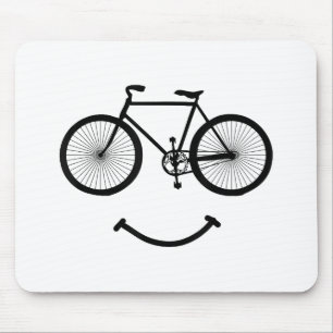 自転車とスマイルTシャツ自転車Tシャツ自転車TシャツBlac マウスパッド