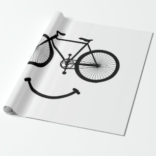 自転車とスマイルTシャツ自転車Tシャツ自転車TシャツBlac ラッピングペーパー