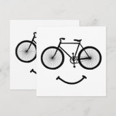 自転車とスマイルTシャツ自転車Tシャツ自転車TシャツBlac 招待状 (正面/裏面)