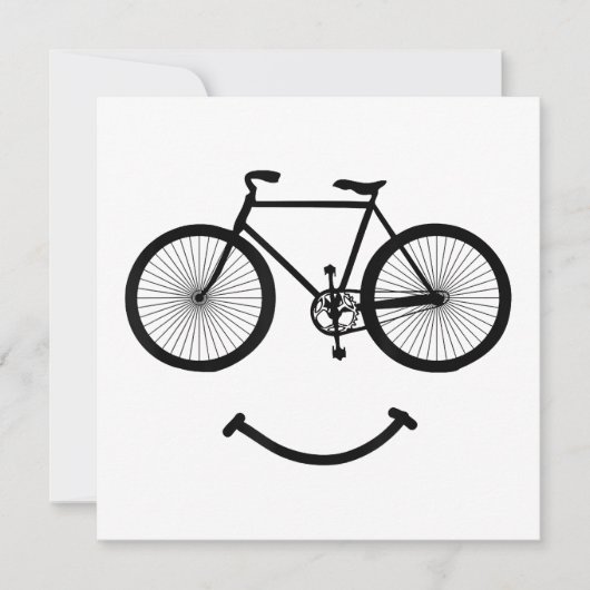 自転車とスマイルTシャツ自転車Tシャツ自転車TシャツBlac 招待状 (正面)