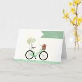自転車とバラ誕生日 カード (黄色い花)