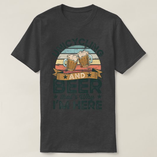 自転車とビール、これが私の目的 面白い Tシャツ (デザイン正面)
