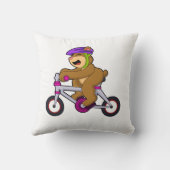 自転車とヘルメット付きクマ クッション (裏面)