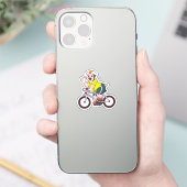 自転車とヘルメット付き豚 シール (スマートフォン)