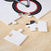 自転車とヘルメット付き豚 ジグソーパズル (側面)